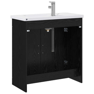 Σετ Επίπλων Μπάνιου Μαύρη Δρυς 81 x 40 x 84,5 εκ - Pakobazaar