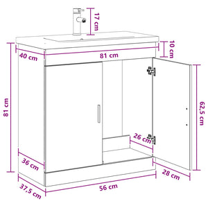Σετ Επίπλων Μπάνιου Sonoma Δρυς 81 x 40 x 84,5 εκ - Pakobazaar