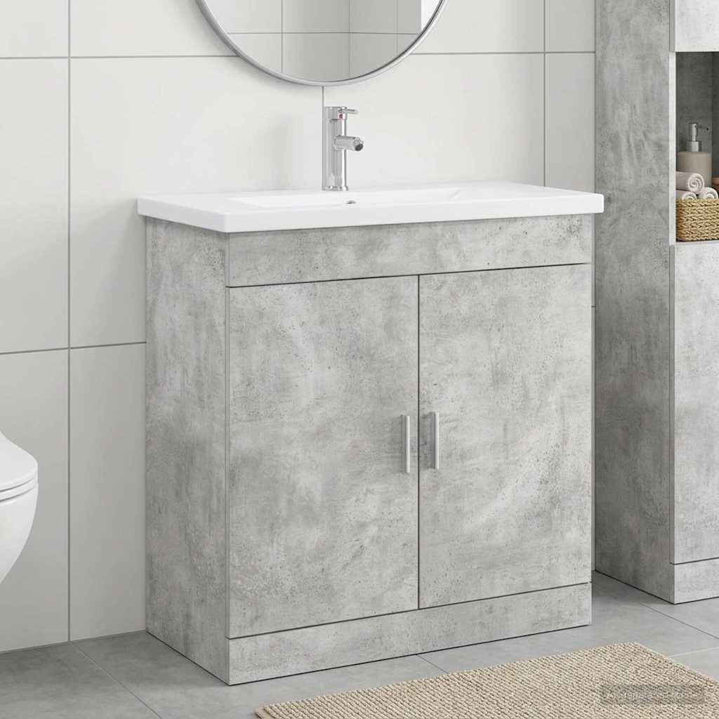 Σετ Επίπλων Μπάνιου Γκρι Σκυροδέματος 81 x 40 x 84,5 εκ