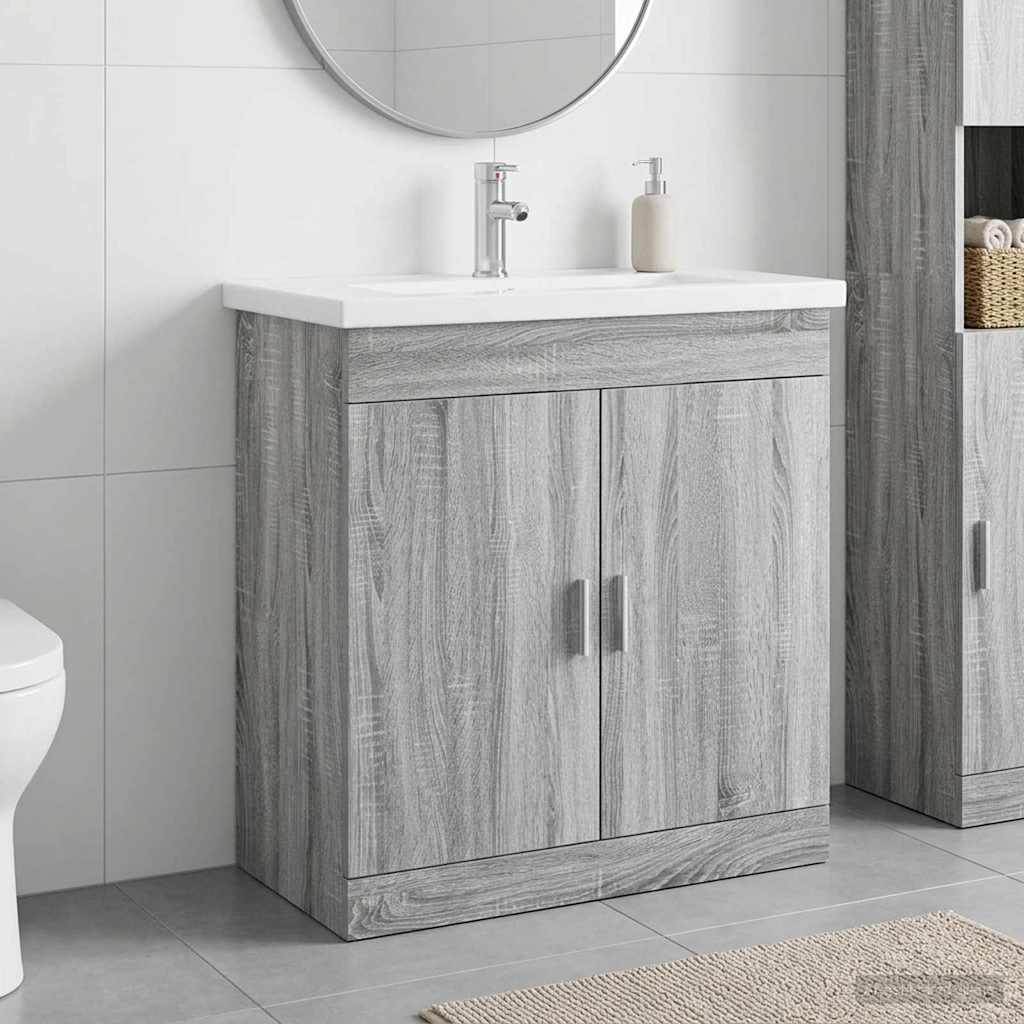 Σετ Επίπλων Μπάνιου Γκρι Sonoma 81 x 40 x 84,5 εκ