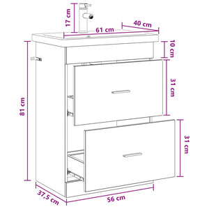 Σετ Επίπλων Μπάνιου Artisan Δρυς 61 x 40 x 84,5 εκ - Pakobazaar