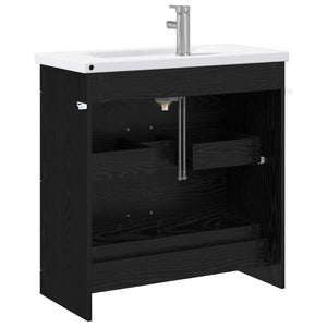 Σετ Επίπλων Μπάνιου Μαύρη Δρυς 81 x 40 x 84,5 εκ - Pakobazaar