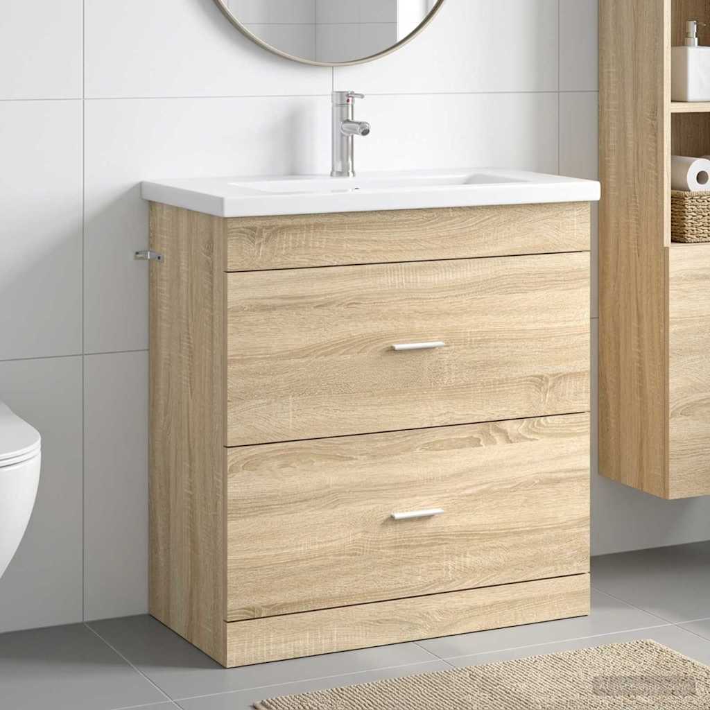Σετ Επίπλων Μπάνιου Sonoma Δρυς 81 x 40 x 84,5 εκ