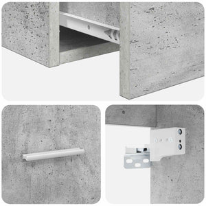 Σετ Επίπλων Μπάνιου Γκρι Σκυροδέματος Επεξεργασμένο Ξύλο - Pakobazaar