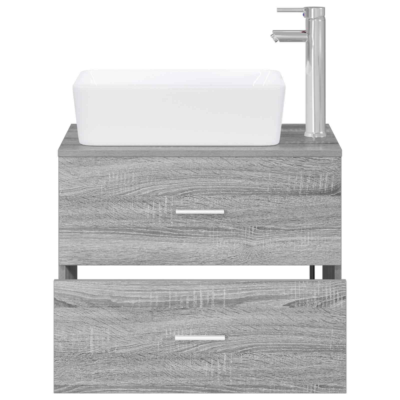 Σετ Επίπλων Μπάνιου Γκρι Sonoma Επεξεργασμένο Ξύλο - Pakobazaar
