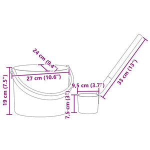 Σετ Αξεσουάρ Σαουνάς 2 pcs Μαύρο - Pakobazaar