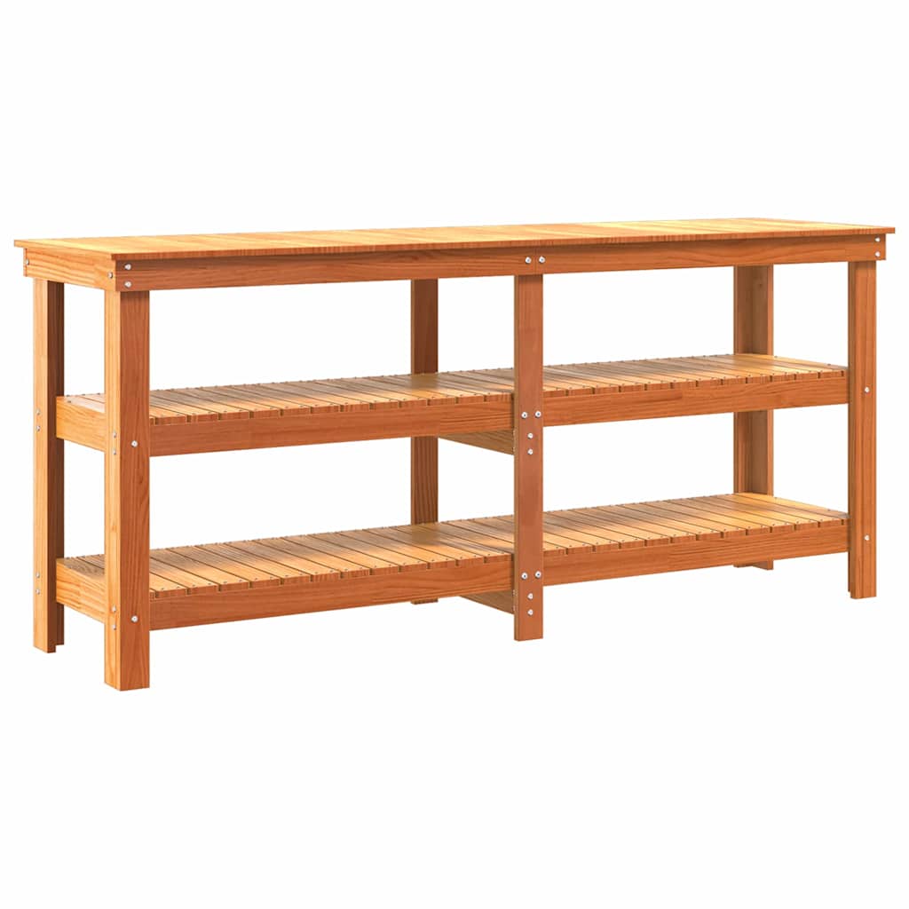 Πάγκος εργασίας με ράφι Κερωτό καφέ 181.5 x 50 x 80 εκ