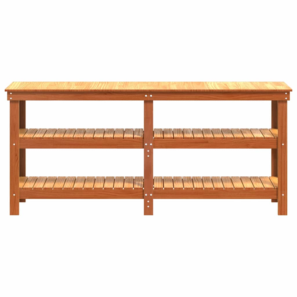 Πάγκος εργασίας με ράφι Κερωτό καφέ 181.5 x 50 x 80 εκ