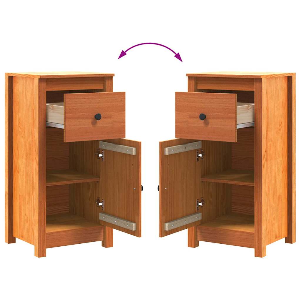 Πλαϊνό γραφείο με συρτάρι 2 pcs Κερωτό καφέ 39 x 34,5 x 80 εκ