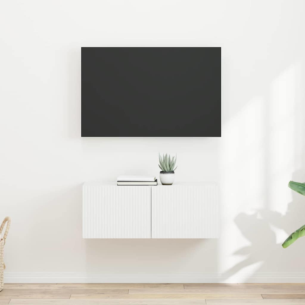 Ντουλάπι Τηλεόρασης Τοίχου 2 pcs Λευκό 60 x 31 x 29.5 εκ - Pakobazaar