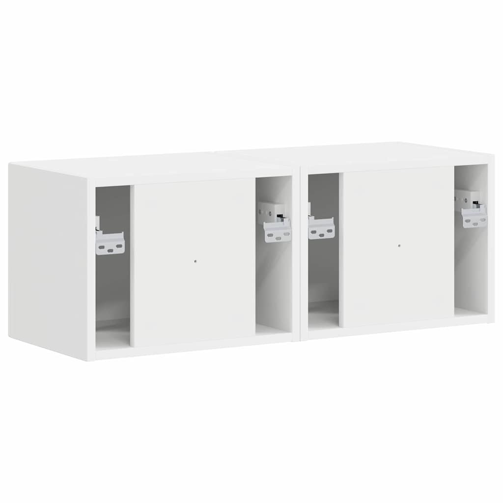Ντουλάπι Τηλεόρασης Τοίχου 2 pcs Λευκό 60 x 31 x 29.5 εκ - Pakobazaar