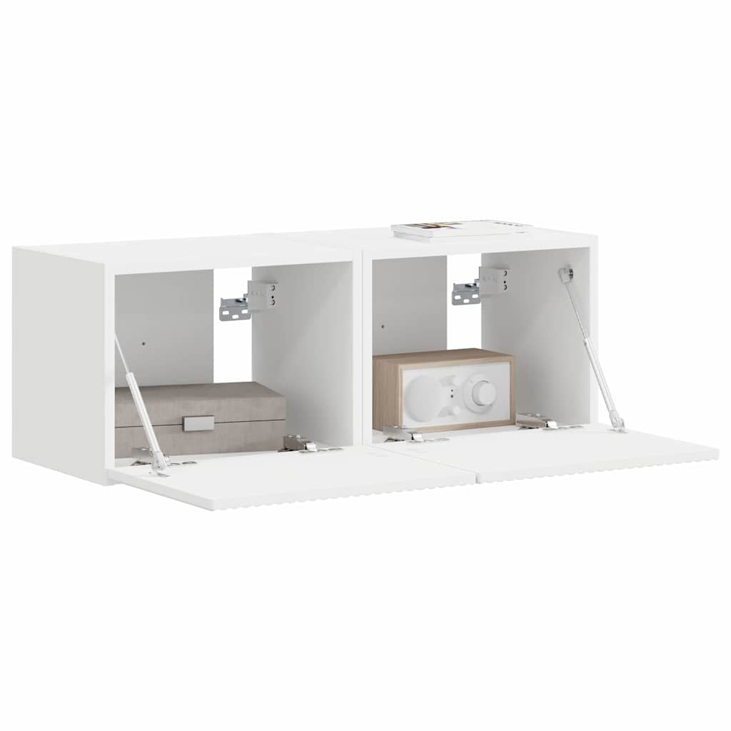 Ντουλάπι Τηλεόρασης Τοίχου 2 pcs Λευκό 60 x 31 x 29.5 εκ - Pakobazaar