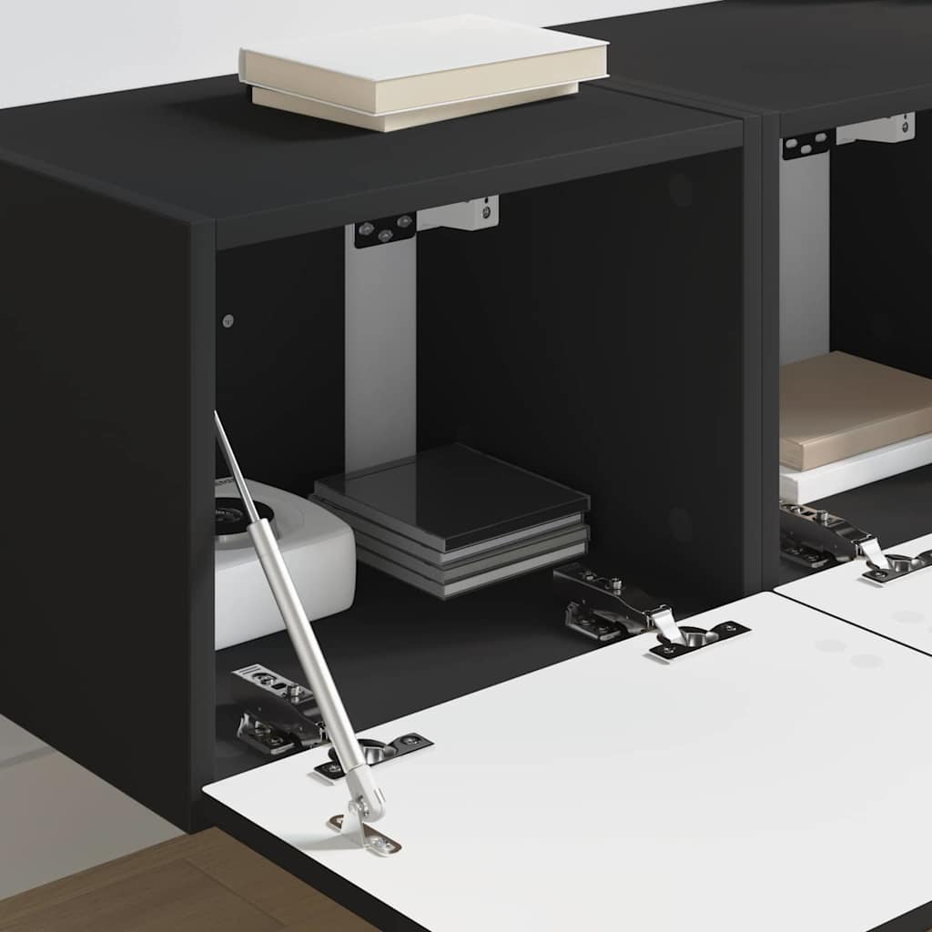 Ντουλάπι Τηλεόρασης Τοίχου 2 pcs Μαύρο 60 x 31 x 29.5 εκ
