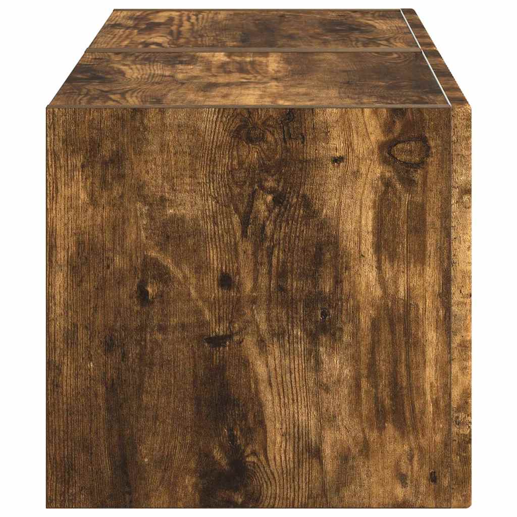 Ντουλάπι Τηλεόρασης Τοίχου Επιτοίχιο 2 pcs Καπνιστό Δρύς