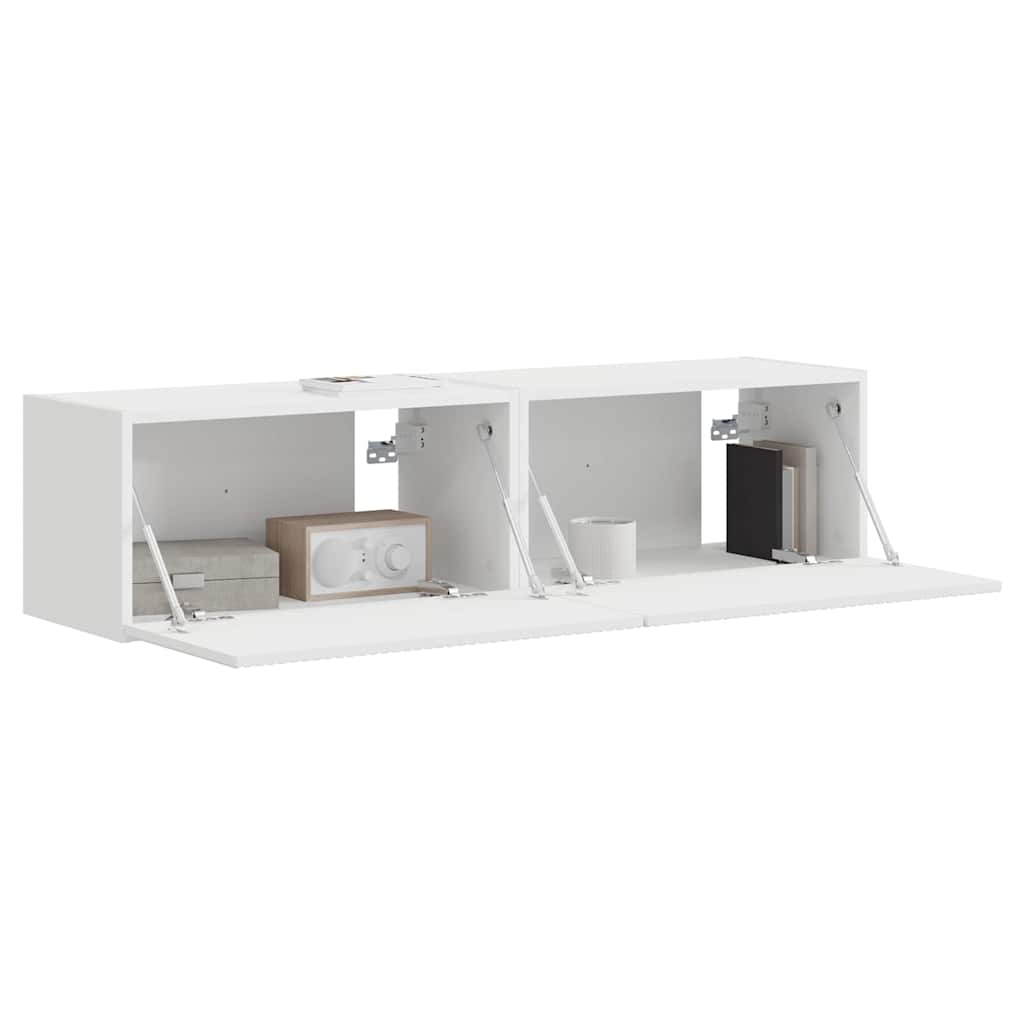 Ντουλάπι Τηλεόρασης Τοίχου 2 pcs Λευκό 60 x 31 x 29.5 εκ - Pakobazaar
