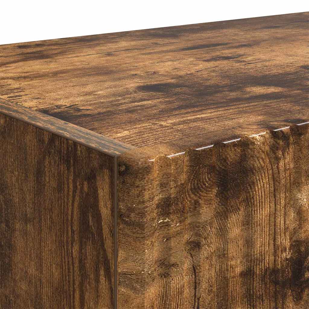 Ντουλάπι Τηλεόρασης Τοίχου Επιτοίχιο 2 pcs Καπνιστό Δρύς