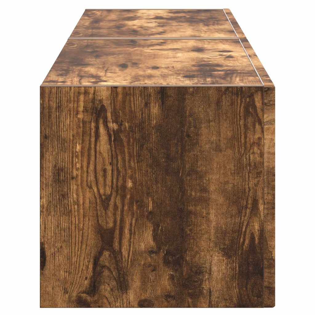 Ντουλάπι Τηλεόρασης Τοίχου Επιτοίχιο 2 pcs Καπνιστό Δρύς