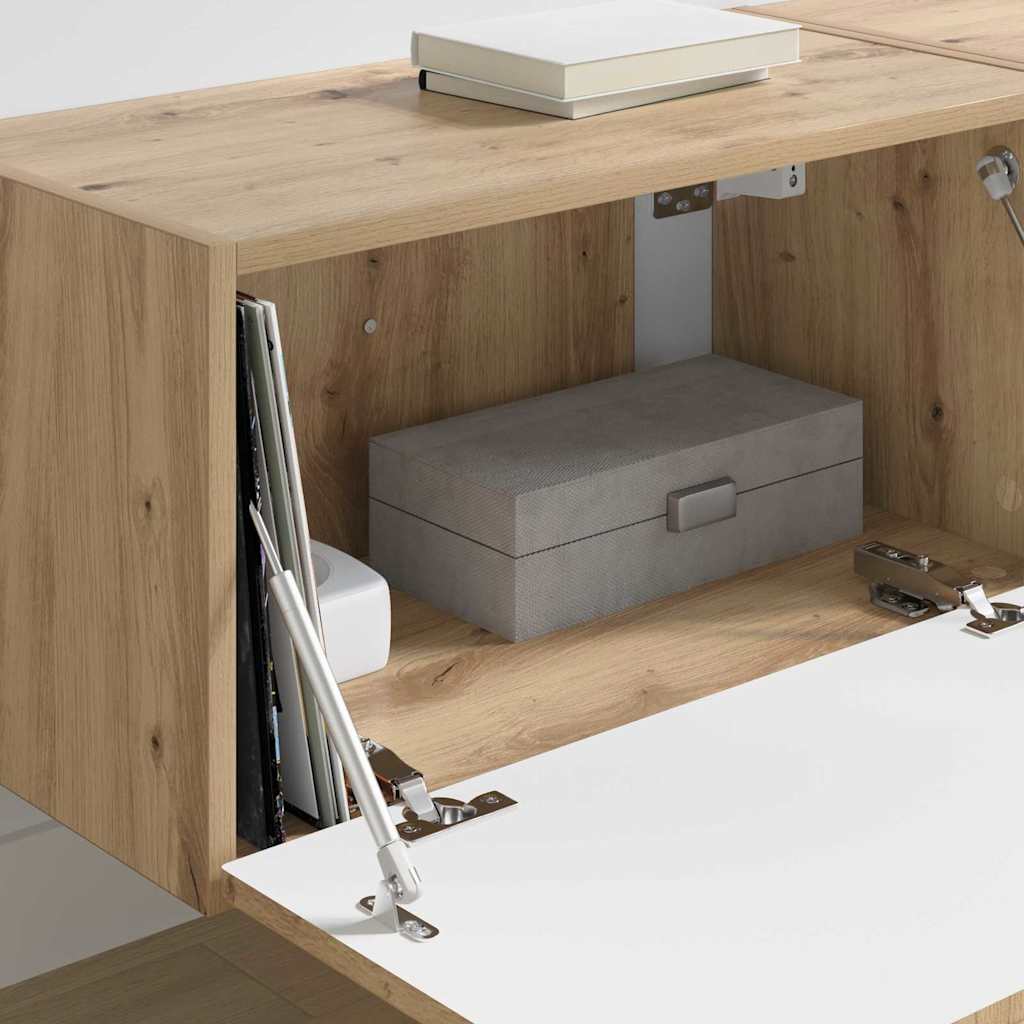 Ντουλάπι Τηλεόρασης Τοίχου 2 pcs Καρυδιά Χειροποίητης Εργασίας - Pakobazaar