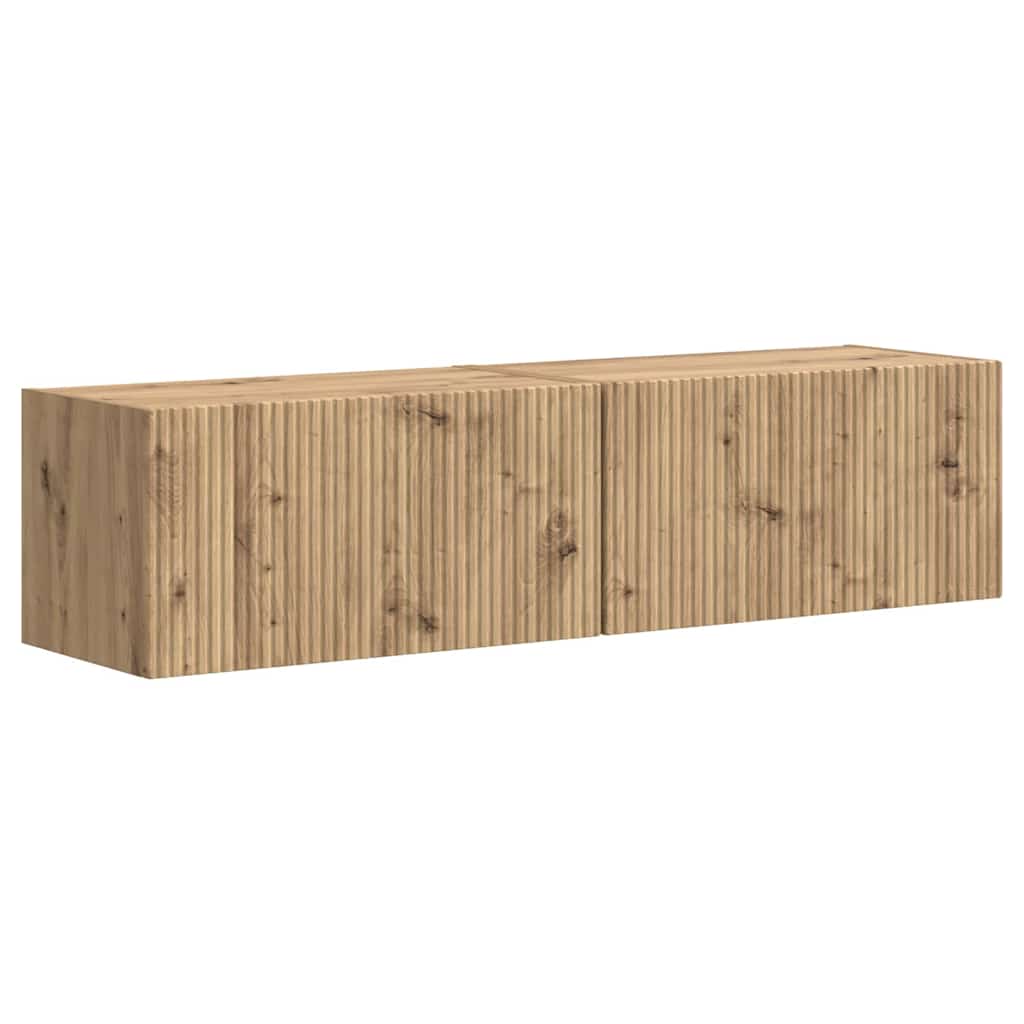 Ντουλάπι Τηλεόρασης Τοίχου 2 pcs Καρυδιά Χειροποίητης Εργασίας - Pakobazaar