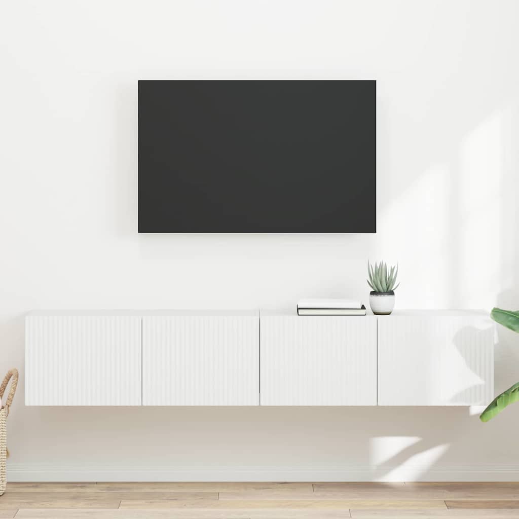 Ντουλάπι Τηλεόρασης Τοίχου 2 pcs Λευκό 60 x 31 x 29.5 εκ - Pakobazaar