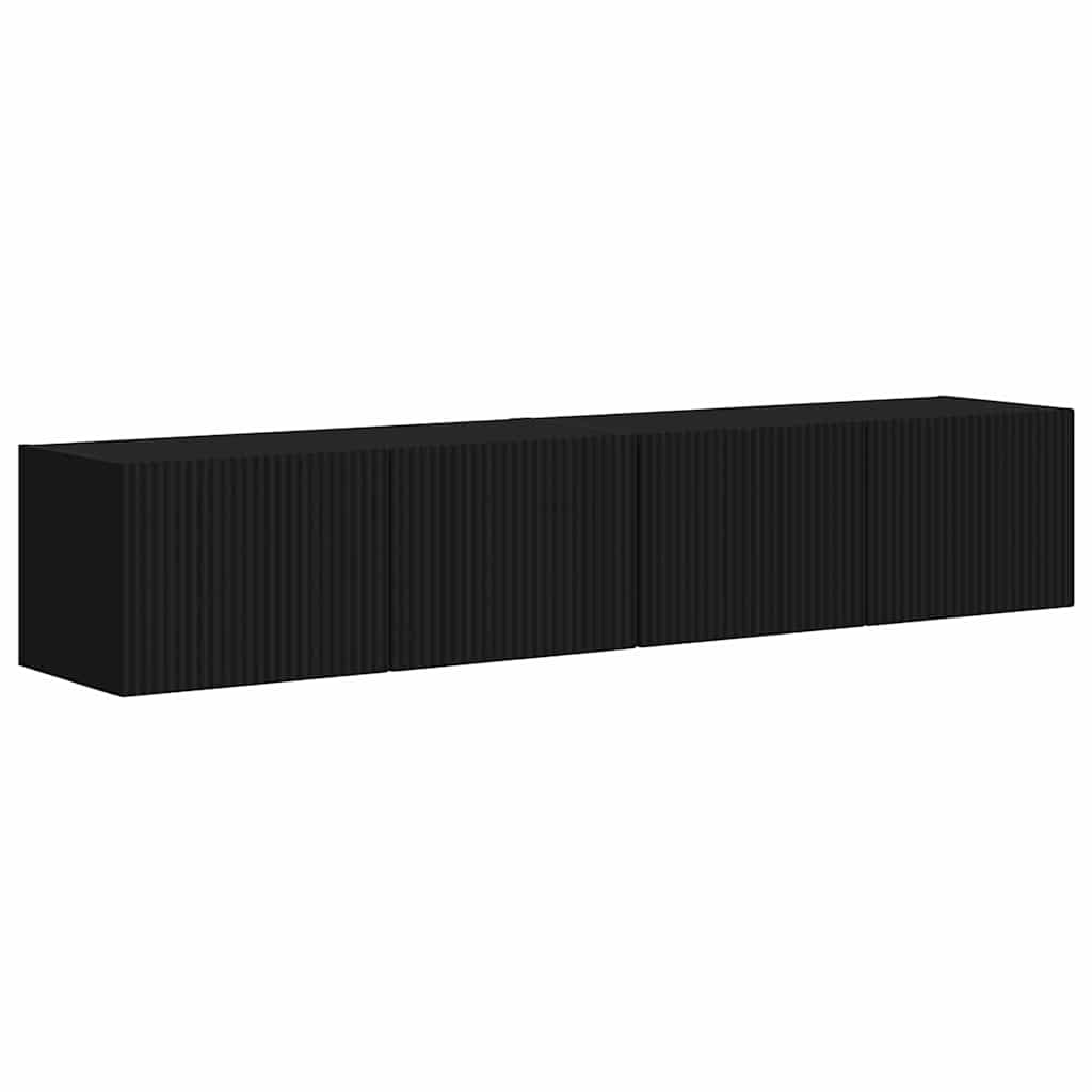 Ντουλάπι Τηλεόρασης Τοίχου 2 pcs Μαύρο 60 x 31 x 29.5 εκ - Pakobazaar