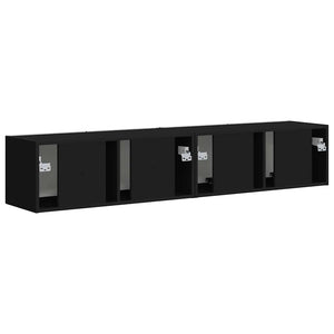 Ντουλάπι Τηλεόρασης Τοίχου 2 pcs Μαύρο 60 x 31 x 29.5 εκ - Pakobazaar