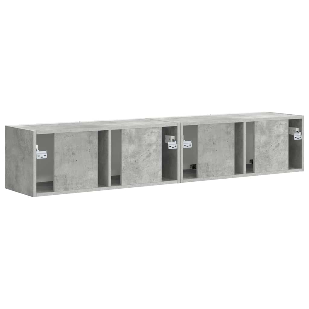 Ντουλάπι Τηλεόρασης Τοίχου 2 pcs Σκυρόδεμα 78,5 x 31 x 29,5 εκ