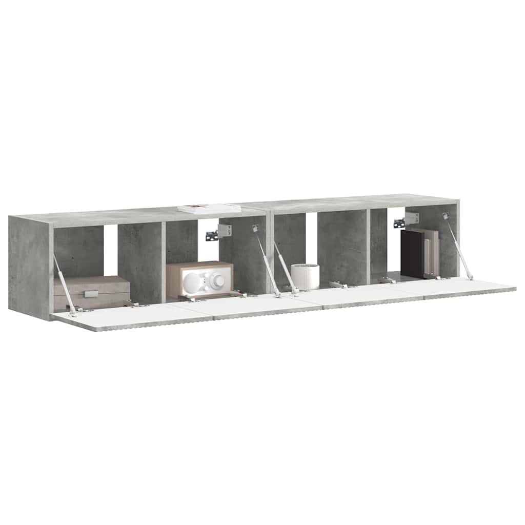 Ντουλάπι Τηλεόρασης Τοίχου 2 pcs Σκυρόδεμα 78,5 x 31 x 29,5 εκ