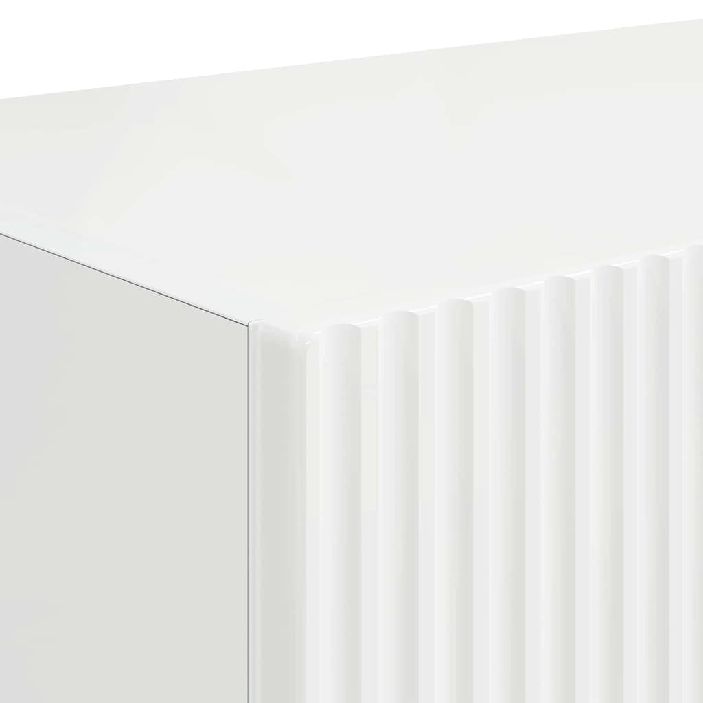 Ντουλάπι Τηλεόρασης Τοίχου Επιτοίχιο 2 pcs Λαμπερό Λευκό - Pakobazaar