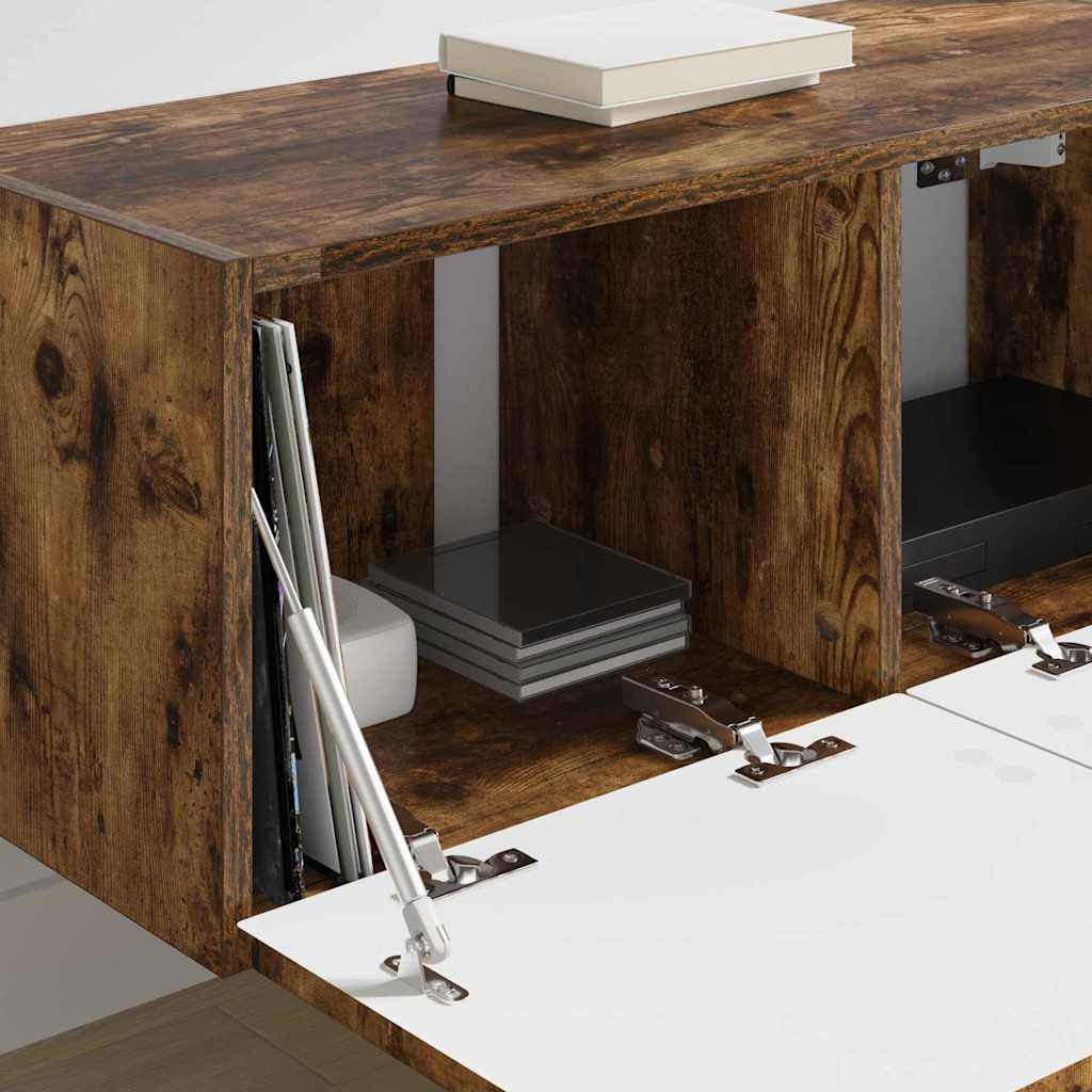 Ντουλάπι Τηλεόρασης Τοίχου Καπνιστό Δρύς 60 x 31 x 29.5 εκ