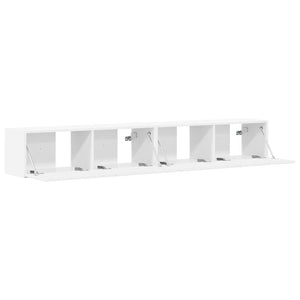 Ντουλάπι Τηλεόρασης Τοίχου 2 pcs Λευκό 98 x 31 x 29,5 εκ - Pakobazaar