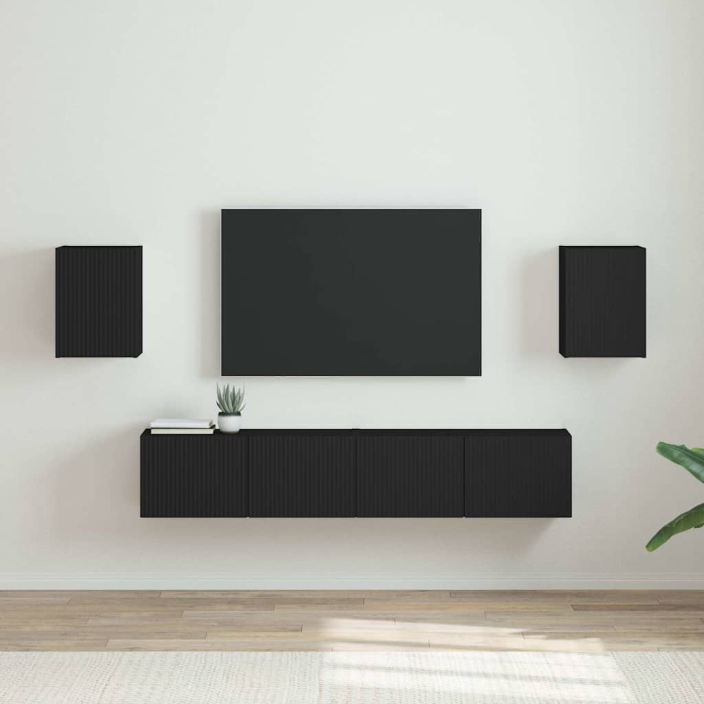 Ντουλάπι Τηλεόρασης Τοίχου 2 pcs Μαύρο 30 x 31 x 40 εκ.