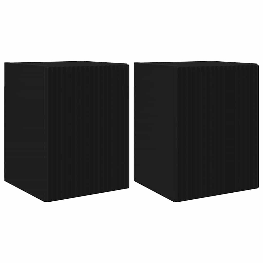Ντουλάπι Τηλεόρασης Τοίχου 2 pcs Μαύρο 30 x 31 x 40 εκ.