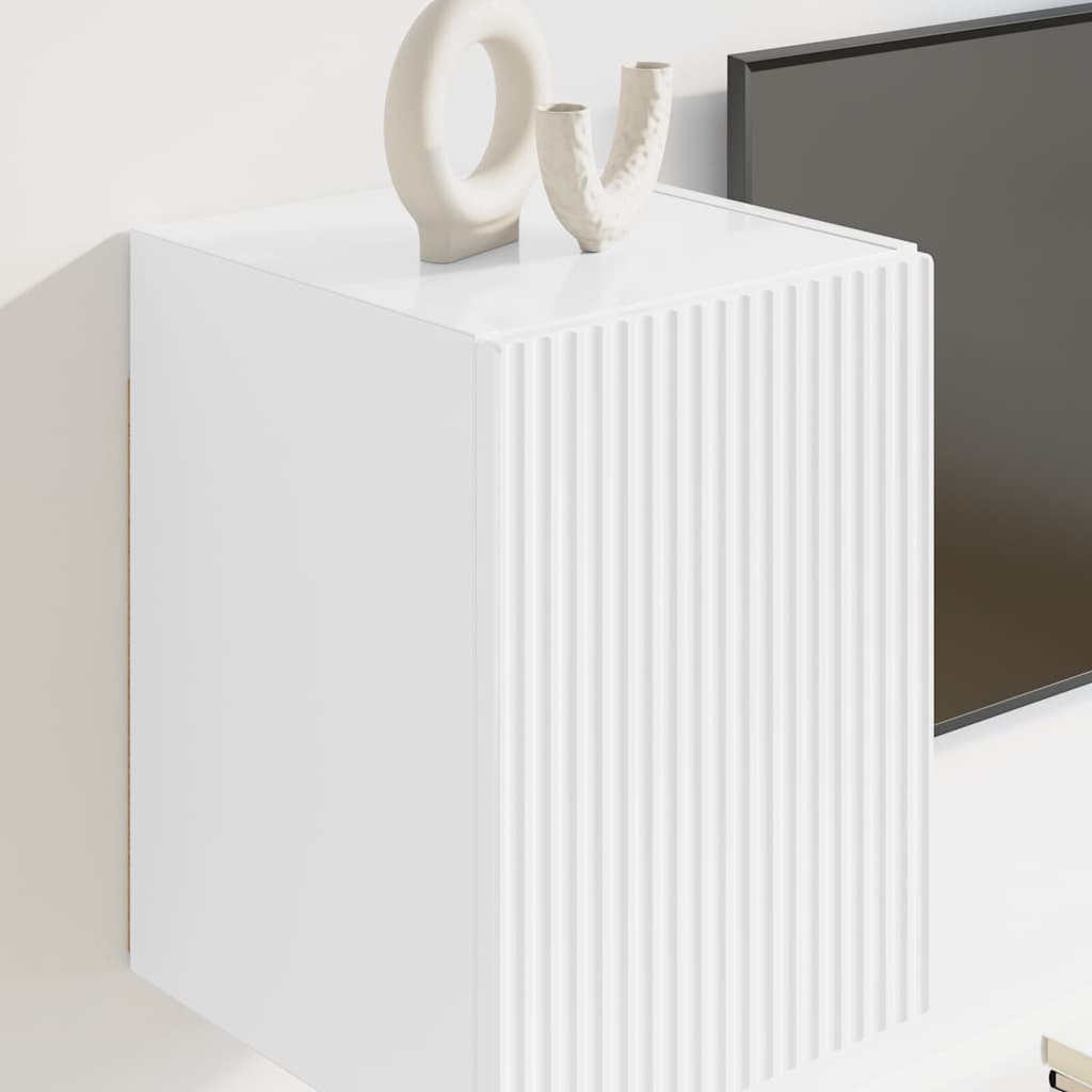 Ντουλάπι Τηλεόρασης Τοίχου 2 pcs Λαμπερό Λευκό 30 x 31 x 40 εκ.