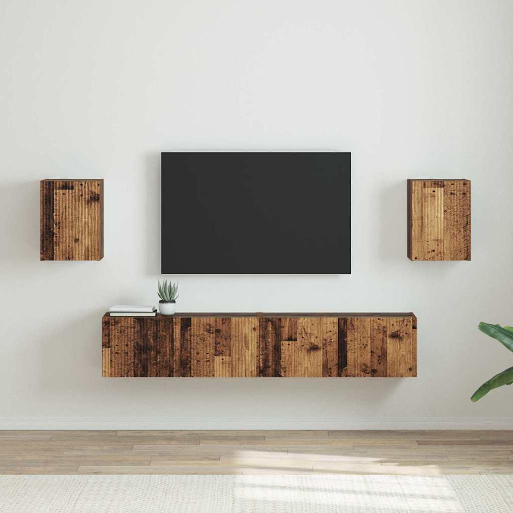 Ντουλάπι Τηλεόρασης Τοίχου 2 pcs Παλιό Ξύλο 30 x 31 x 40 εκ. - Pakobazaar