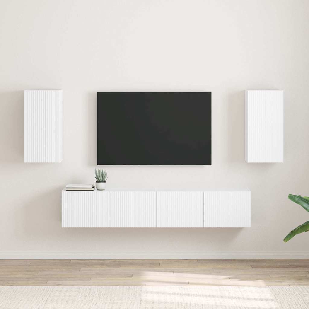 Ντουλάπι Τηλεόρασης Τοίχου 2 pcs Λευκό 30 x 31 x 60 εκ