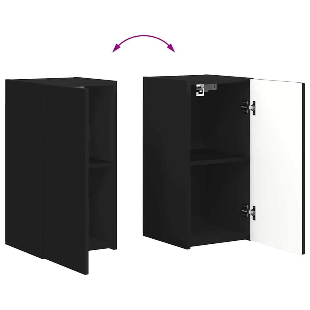 Ντουλάπι Τηλεόρασης Τοίχου Επιτοίχιο Μαύρο 30 x 31 x 60 εκ