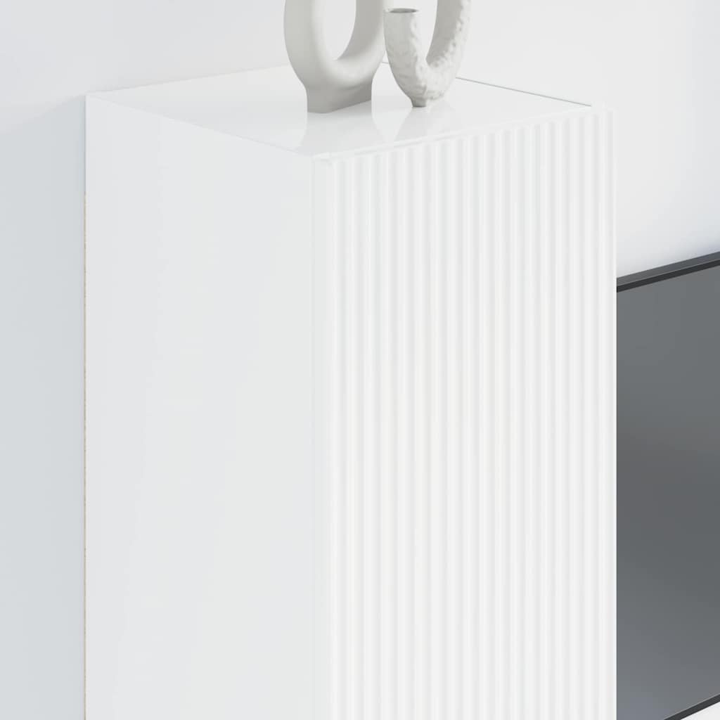 Ντουλάπι Τηλεόρασης Τοίχου Λαμπερό Λευκό 30 x 31 x 80 εκ. - Pakobazaar