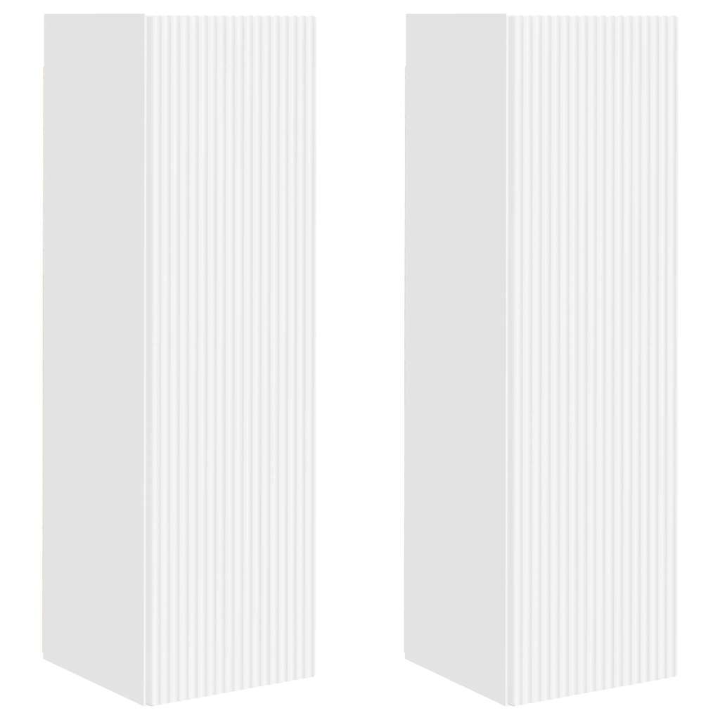 Ντουλάπι Τηλεόρασης Τοίχου 2 pcs Λευκό 30 x 31 x 100 εκ.