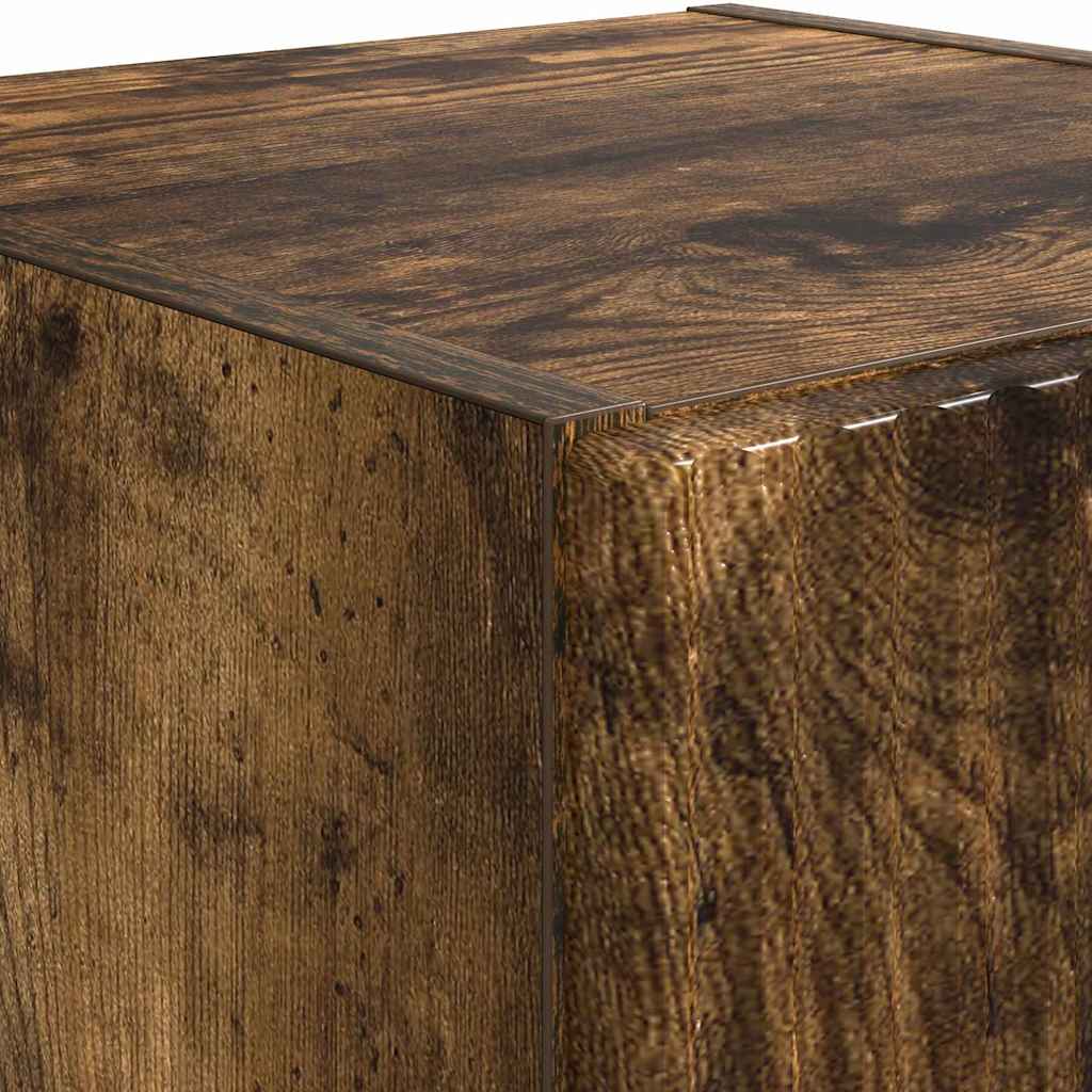 Ντουλάπι Τηλεόρασης Τοίχου Επιτοίχιο 2 pcs Καπνιστό Δρύς