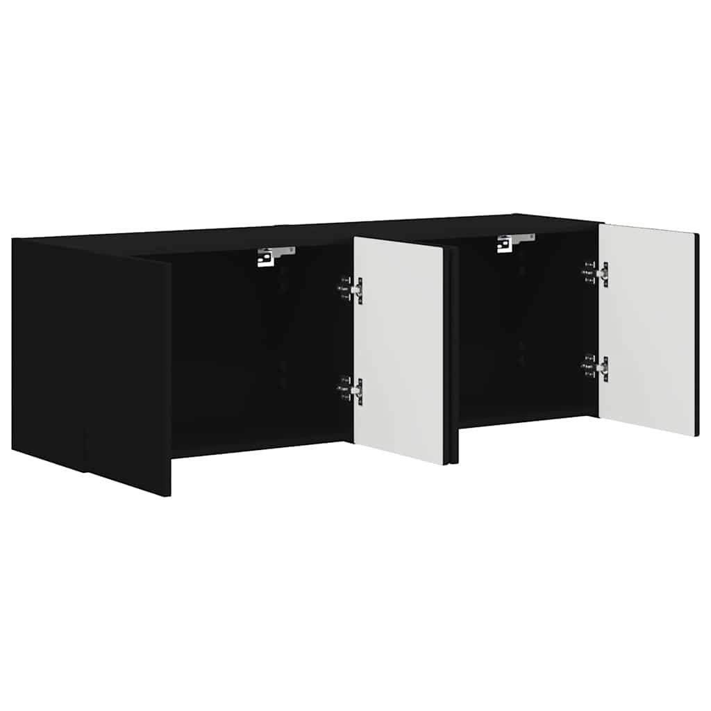 Ντουλάπι Τηλεόρασης Τοίχου 2 pcs Μαύρο 59,5 x 31 x 40 εκ - Pakobazaar