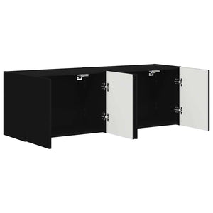 Ντουλάπι Τηλεόρασης Τοίχου 2 pcs Μαύρο 59,5 x 31 x 40 εκ - Pakobazaar