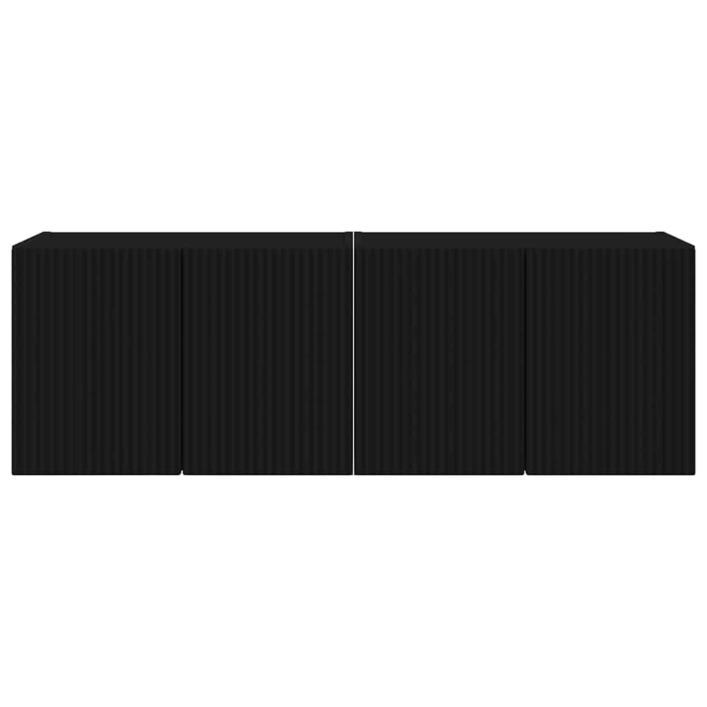 Ντουλάπι Τηλεόρασης Τοίχου 2 pcs Μαύρο 59,5 x 31 x 40 εκ - Pakobazaar