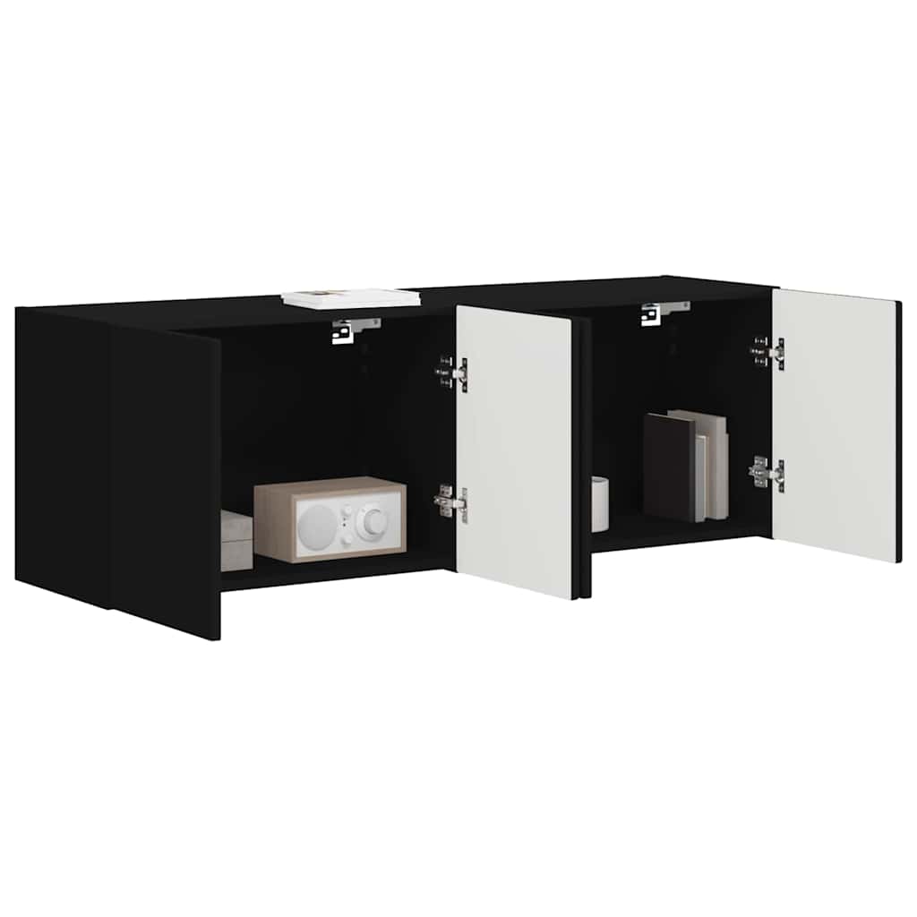 Ντουλάπι Τηλεόρασης Τοίχου 2 pcs Μαύρο 59,5 x 31 x 40 εκ - Pakobazaar