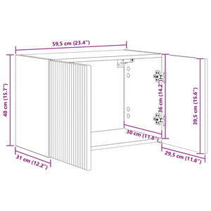 Ντουλάπι Τηλεόρασης Τοίχου 2 pcs Μαύρο 59,5 x 31 x 40 εκ - Pakobazaar