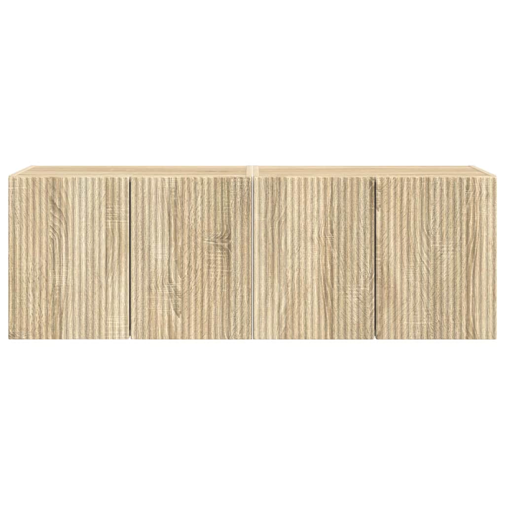 Ντουλάπι Τηλεόρασης Τοίχου 2 pcs Δρύς Sonoma 59,5 x 31 x 40 εκ