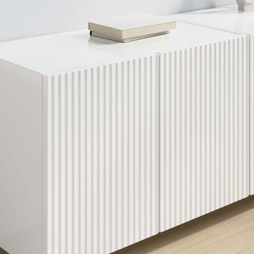 Ντουλάπι Τηλεόρασης Τοίχου Επιτοίχιο Υψηλής γυαλάδας λευκό