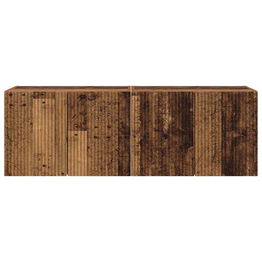 Ντουλάπι Τηλεόρασης Τοίχου 2 pcs Παλιό Ξύλο 59,5 x 31 x 40 εκ