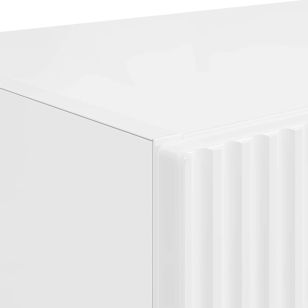 Ντουλάπι Τηλεόρασης Τοίχου Επιτοίχιο Υψηλής γυαλάδας λευκό