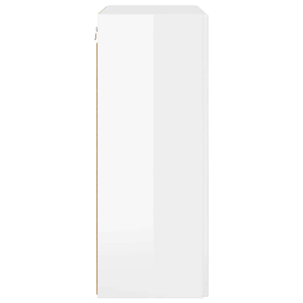 Ντουλάπι Τηλεόρασης Τοίχου Επιτοίχιο Υψηλής γυαλάδας λευκό